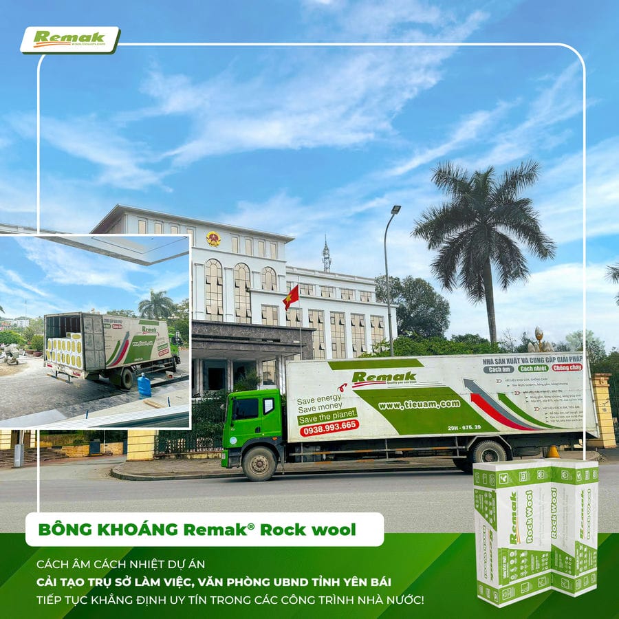 Remak cấp bông khoáng cách âm cách nhiệt cho dự án cải tạo trụ sở UBND tỉnh Yên Bái 5 Bông khoáng cách âm cho dự án UBND Tỉnh Yên Bái