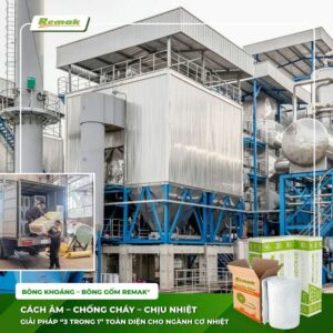 Bông khoáng, bông gốm remak cách âm chống cháy ống tôn